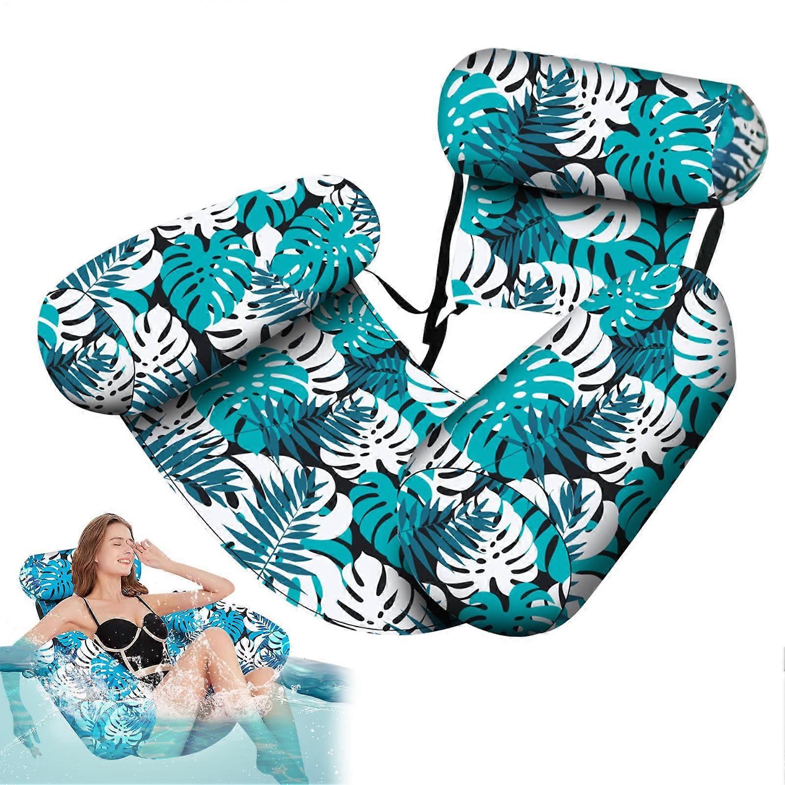 Inflatable Pool Hammock for Adults Lounge Chair with Backrest, Drifting Raft