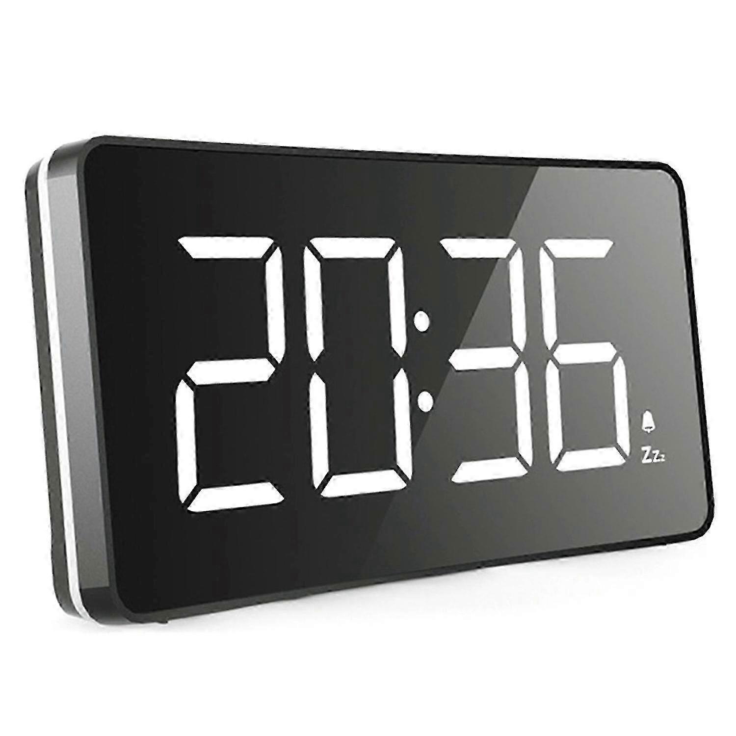 LED Digital Alarm Clock with Simple Operation - No Frills Bedside Alarm with C-Mains Power Supply and Non-Tick Design