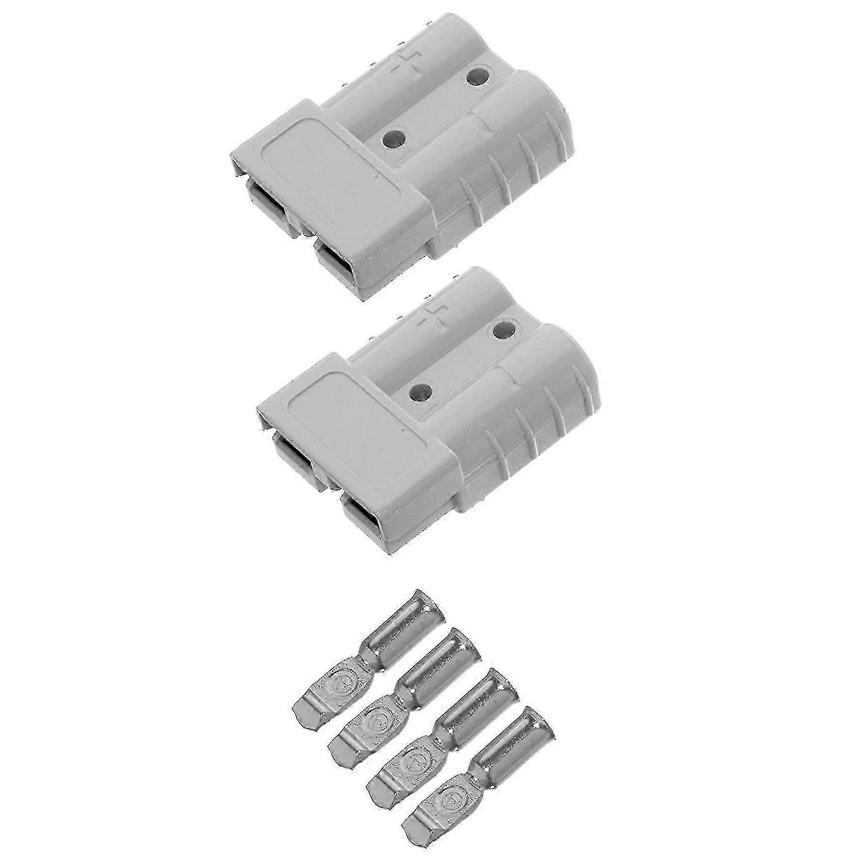 2-Piece 175A 600V Quick Connect Battery Power Connector Plug - Grey Max Connector for Efficient Power Management