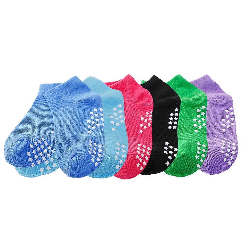Comfortable Cartoon Cotton Socks for Kids Wearing with Assorted Colors and Elastic Opening 6 Pairs