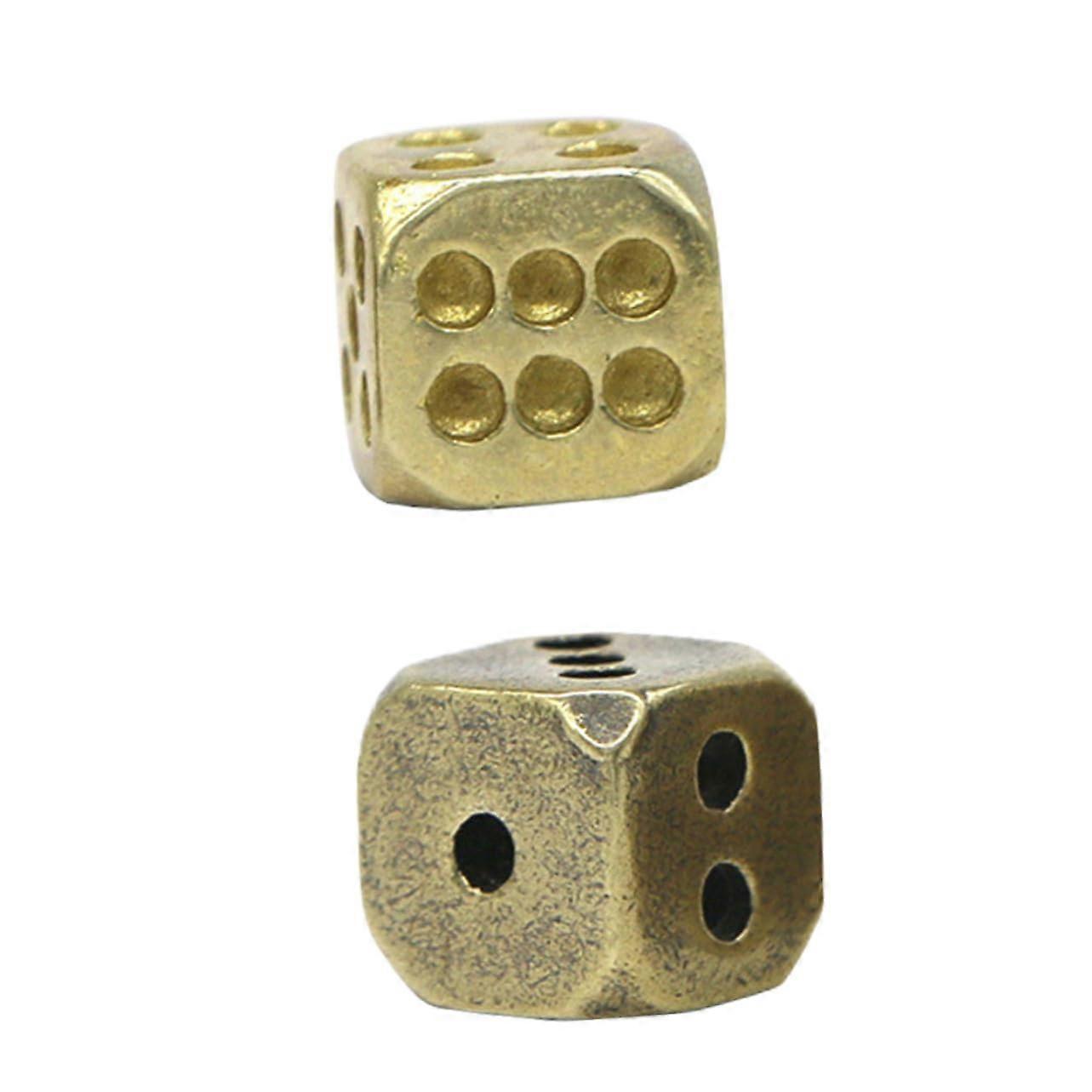 Pure Copper Round Dice Pack of 2 with Rounded Corners