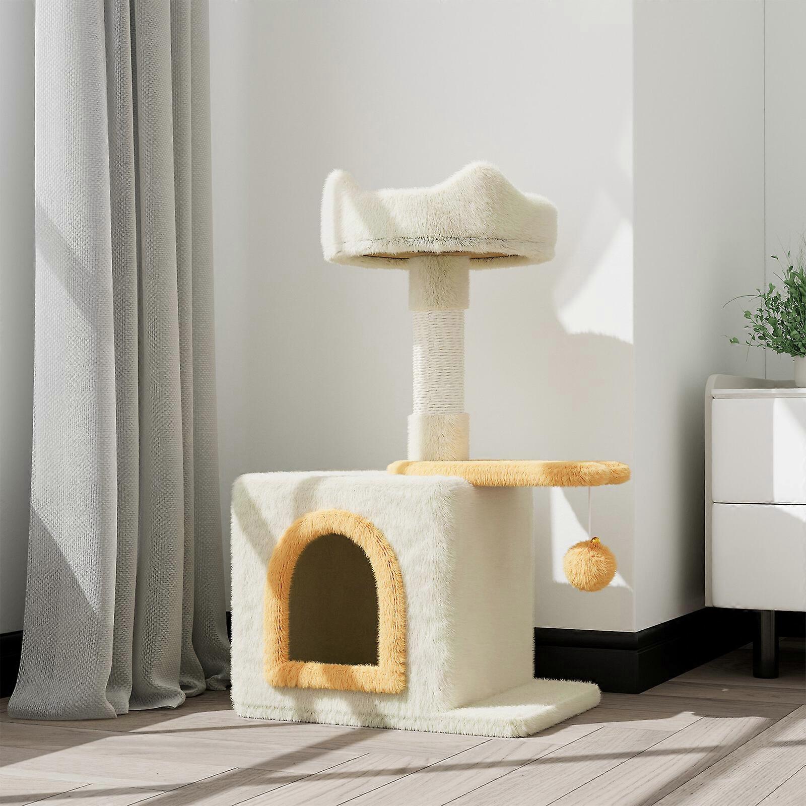 Small Cat Tree Post Climbing Kitten Toy Scratch Tower Bed Activity Centre 70cm
