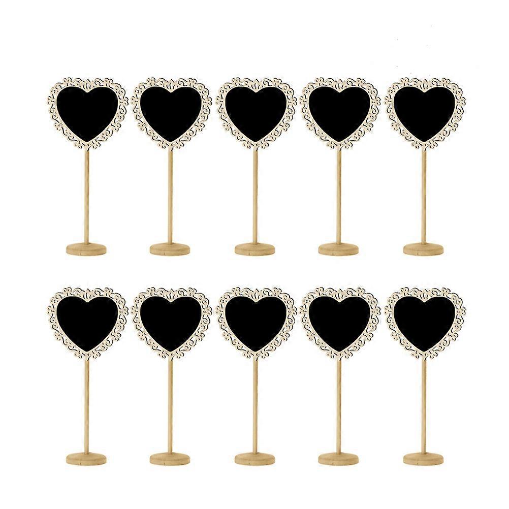 Mini Blackboard Signs with Stand for Party Decoration Made of Boxwood Multi Color 10pcs Heart Shape