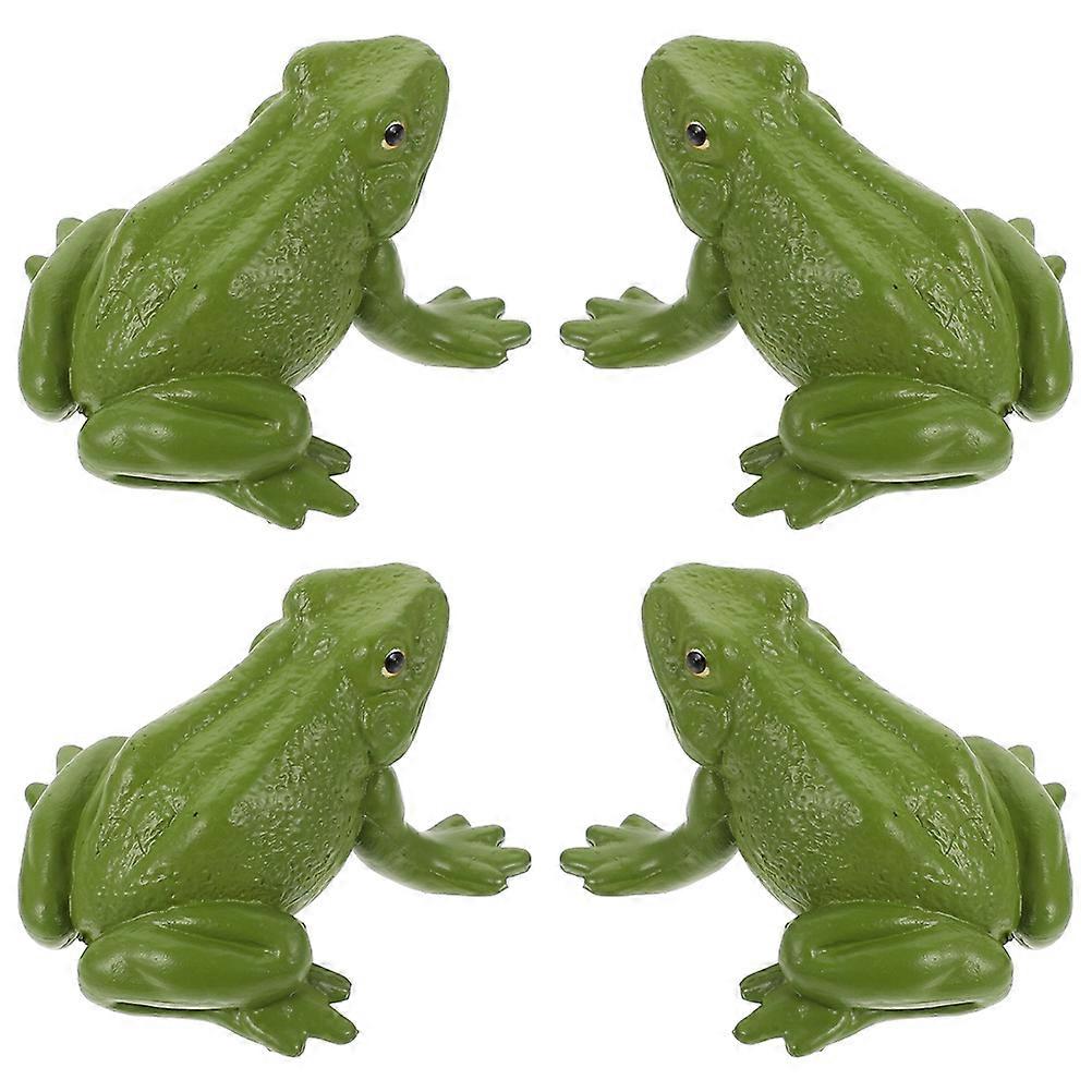 4pcs Mini Plastic Frog Figurines for Educational Learning and Home Decoration