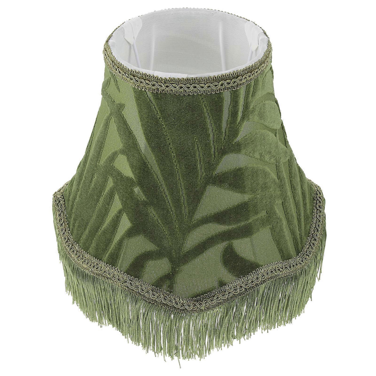 Small Tassel Lampshade Creative Room Use Green 24x19cm 1Set