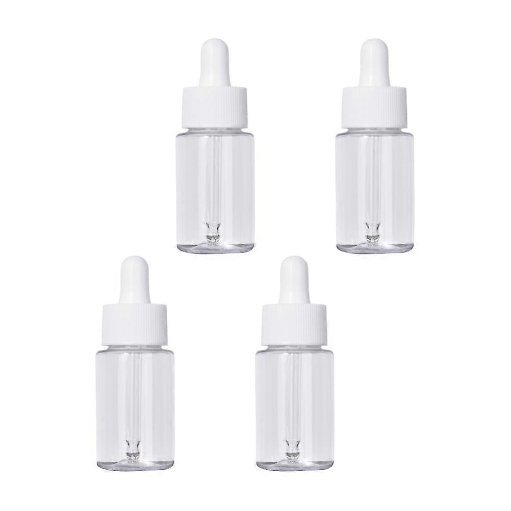 White Plastic Dropper Bottles with Cover for Essential Oil Storage Use 4pcs 30ml