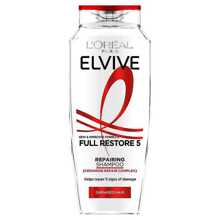 Elvive Full Restore 5 - Shampooing Réparateur 400ml, Répare 5 Signes de Cheveux Abîmés