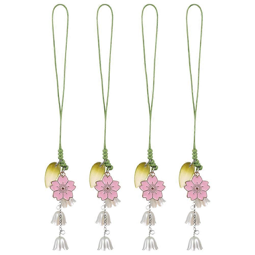 Handmade Tulip Keychain Lanyard Strap Cute Phone Pendant for Backpack Decoration Durable Versatile Phone Charm
