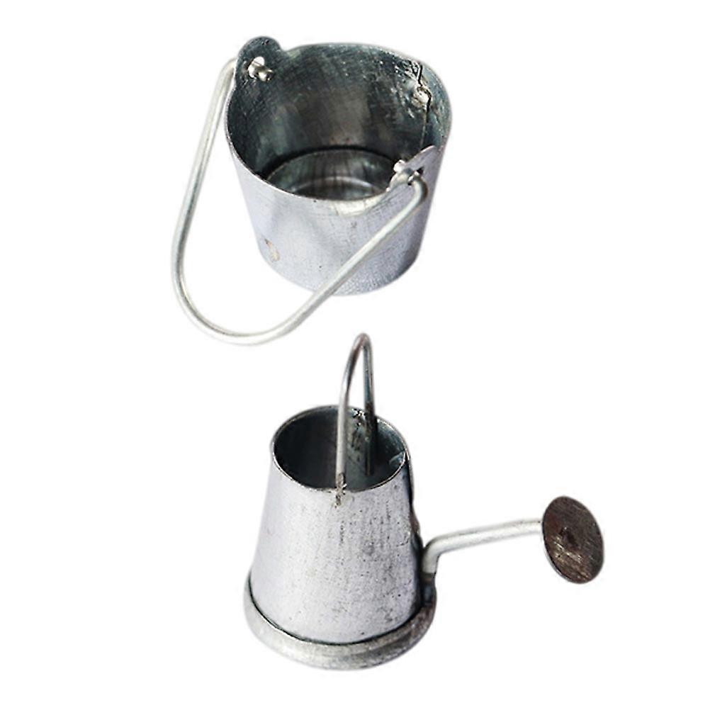 Mini House Ornament Silver Sprinkling Kettle For Dollhouse Accessories Featuring And Delicate Design 2Pack