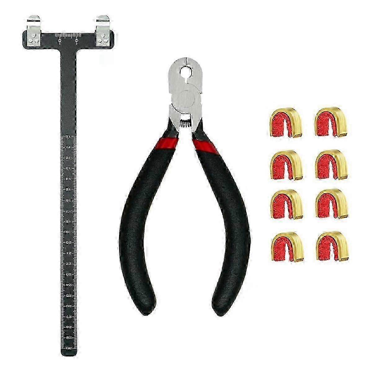 Bow String Nocking Points Set with T-Square Ruler, Nocking Buckle Pliers & 8pcs Nocking Buckles for ArcheryEdition 0724