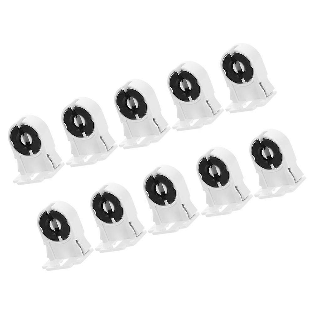 Light Bulb Socket Lamp Bracket Tube Clip Replacement Home Lighting Accessories Plastic Grid Design 10Pcs