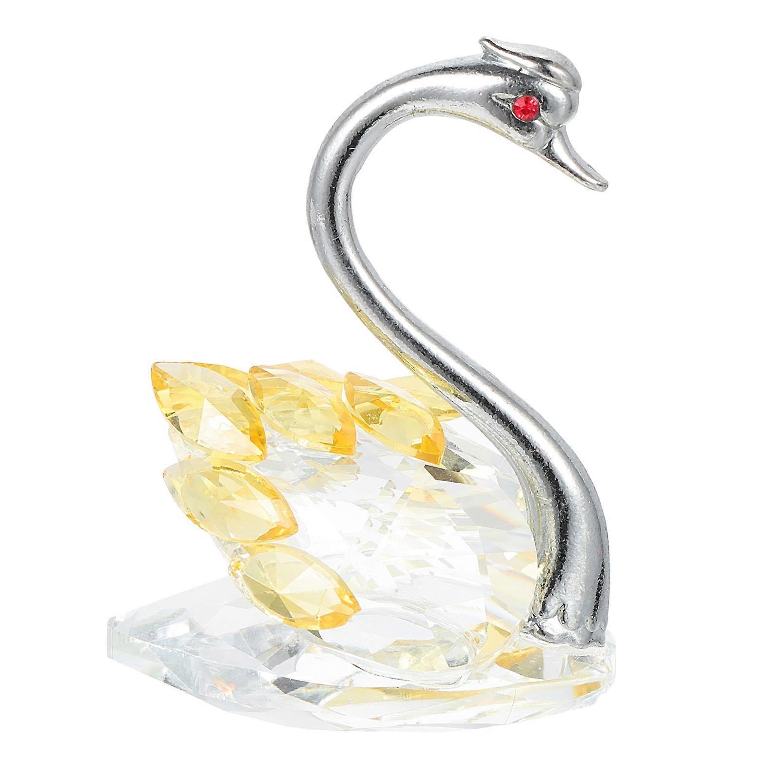 Sparkling Crystal Swan Figurine Table Centerpiece Swan Decor Crystal Swan Art
