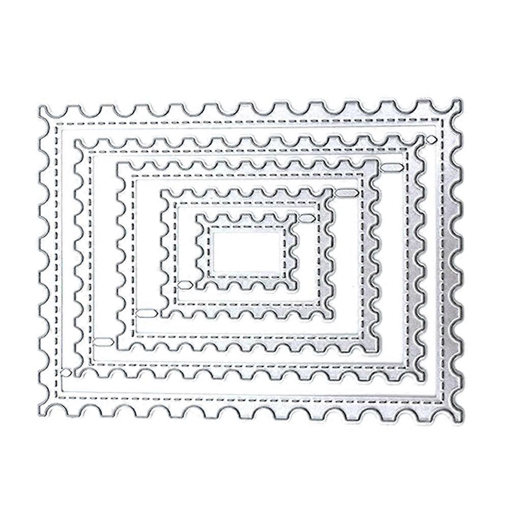 5Pcs Silver Rectangular Die Cuts Ideal For Crafting Card Making Projects Suitable For Creative Individuals With Precision Cutting