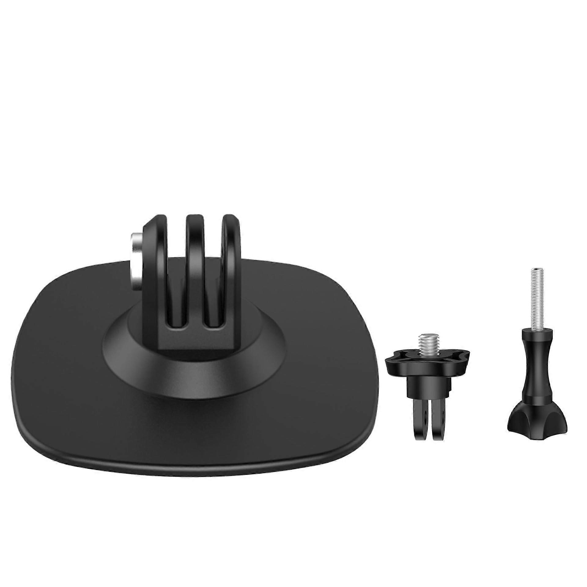 Helmet Mount Flexible Adhesive Base Universal Accessory for Action Cameras Black, Compatible with GoPro, 360 Degree Rotation, Durable Material