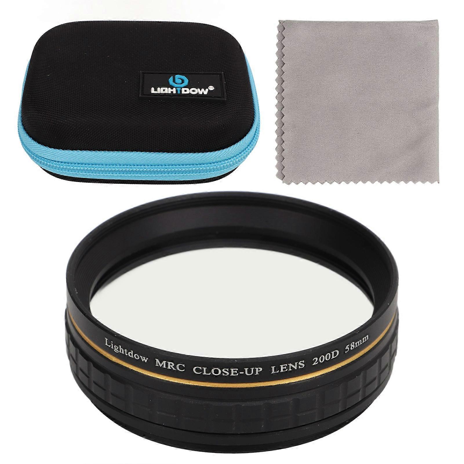 Close Up Lens Optical Glass Macro Close Up Filter for Shooting Flowers Jewelry Water Droplets 58mm