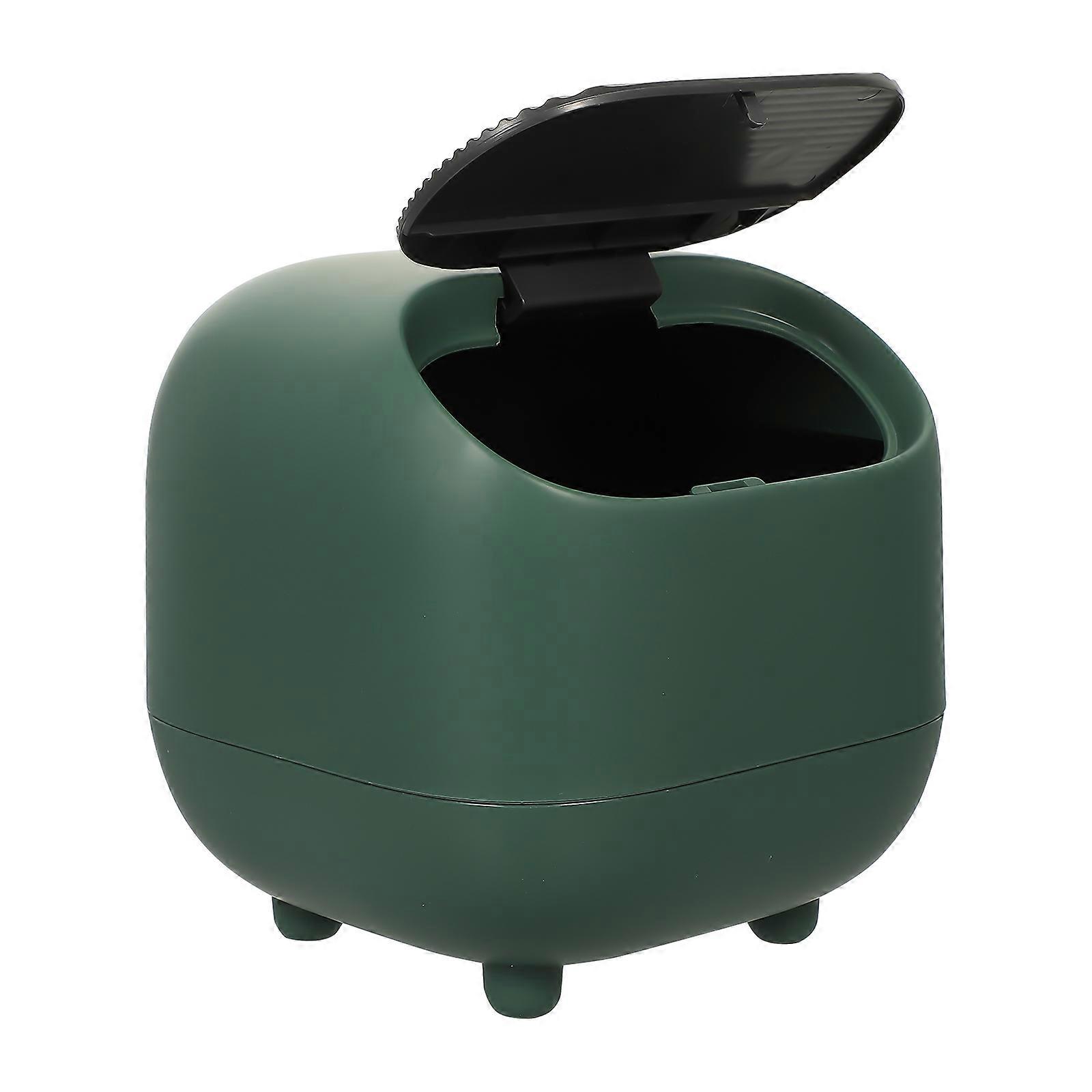 Green Mini Trash Can for Home Made of PP Perfect for Desktop Storage or Waste Holding 4.5 Inches