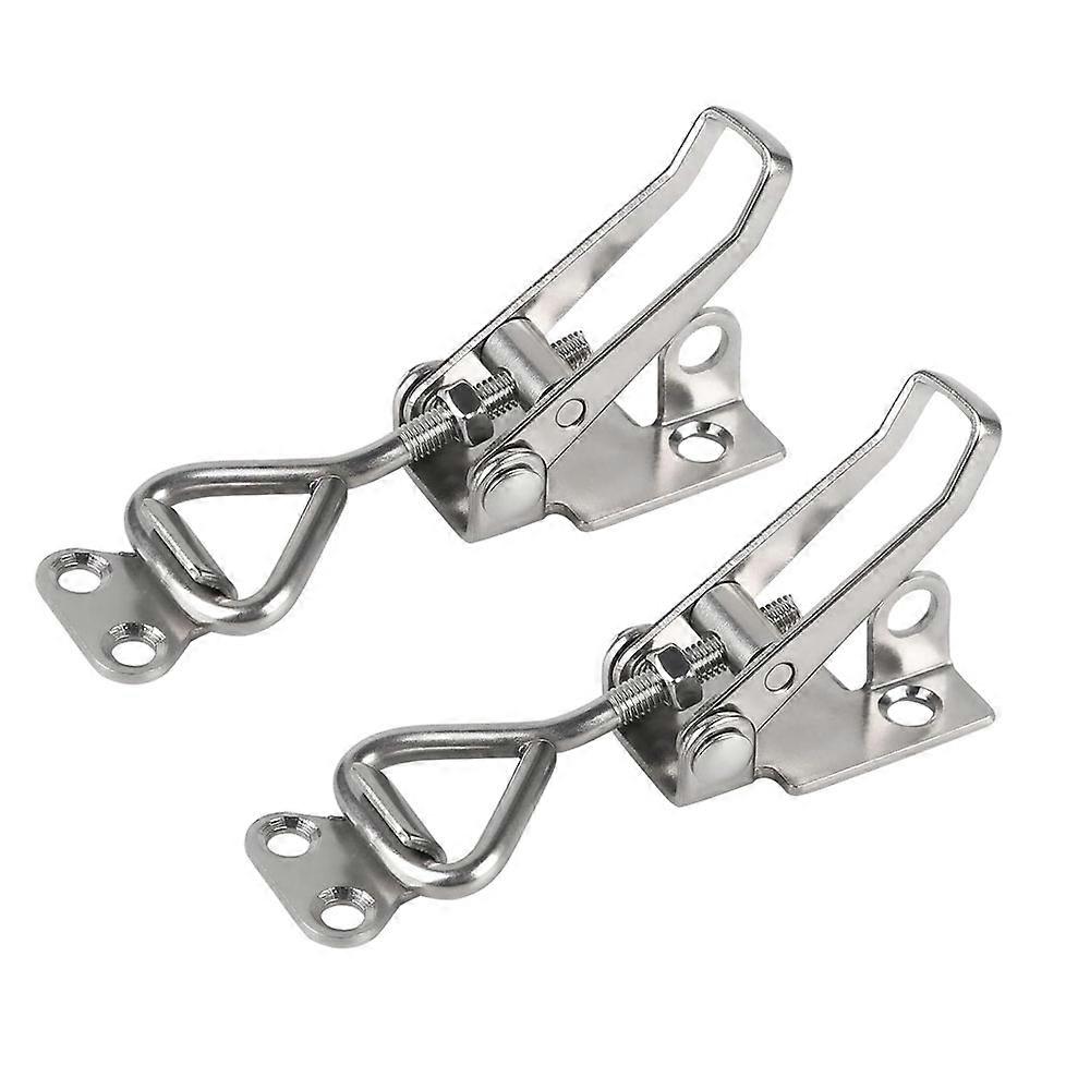 2Pcs Stainless Steel Toggle Latch Clamp Catch Hood Lock Lever Latch Ho