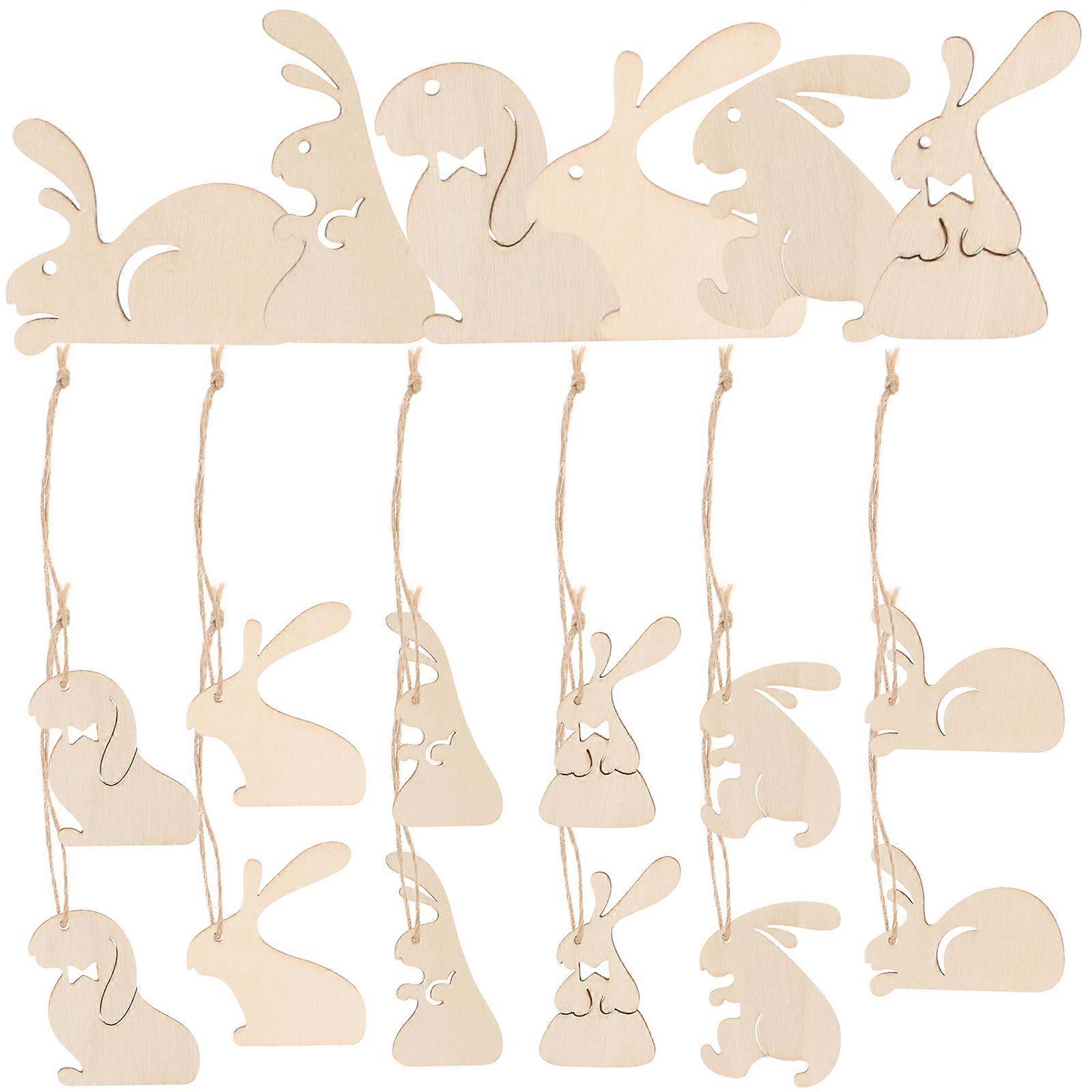 Khaki Synthetic Material Easter Bunny Shaped Decorative Ornaments for DIY Crafts 25pcs