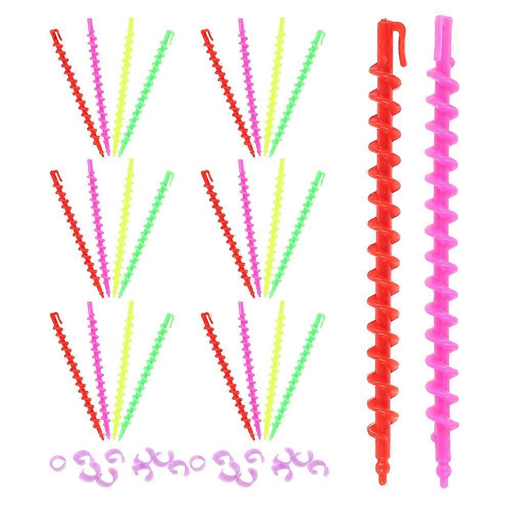 52pcs Hair Perm Rods Spiral Curlers for Long and Short Hair Plastic Rollers Perm Kit