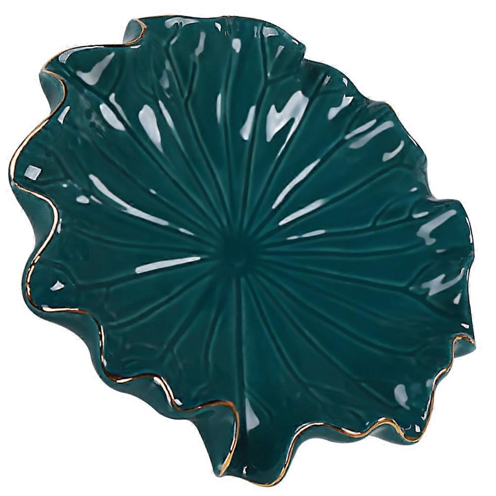Lotus Leaf Soap Dish Self-Draining Kitchen Accessory 14X14X3CM Green 1Pcs