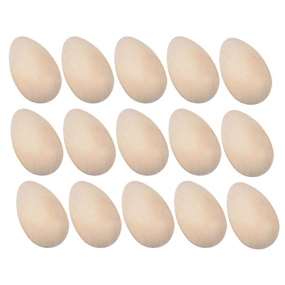 30pcs Unfinished Wooden Craft Eggs for Painting and Decoration