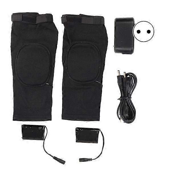 1 Pair Heated Knee Pads Constant Temperature Keep Warm Rechargeable Flexible Heated Knee Brace for Sports Running EU Plug 100‑240V