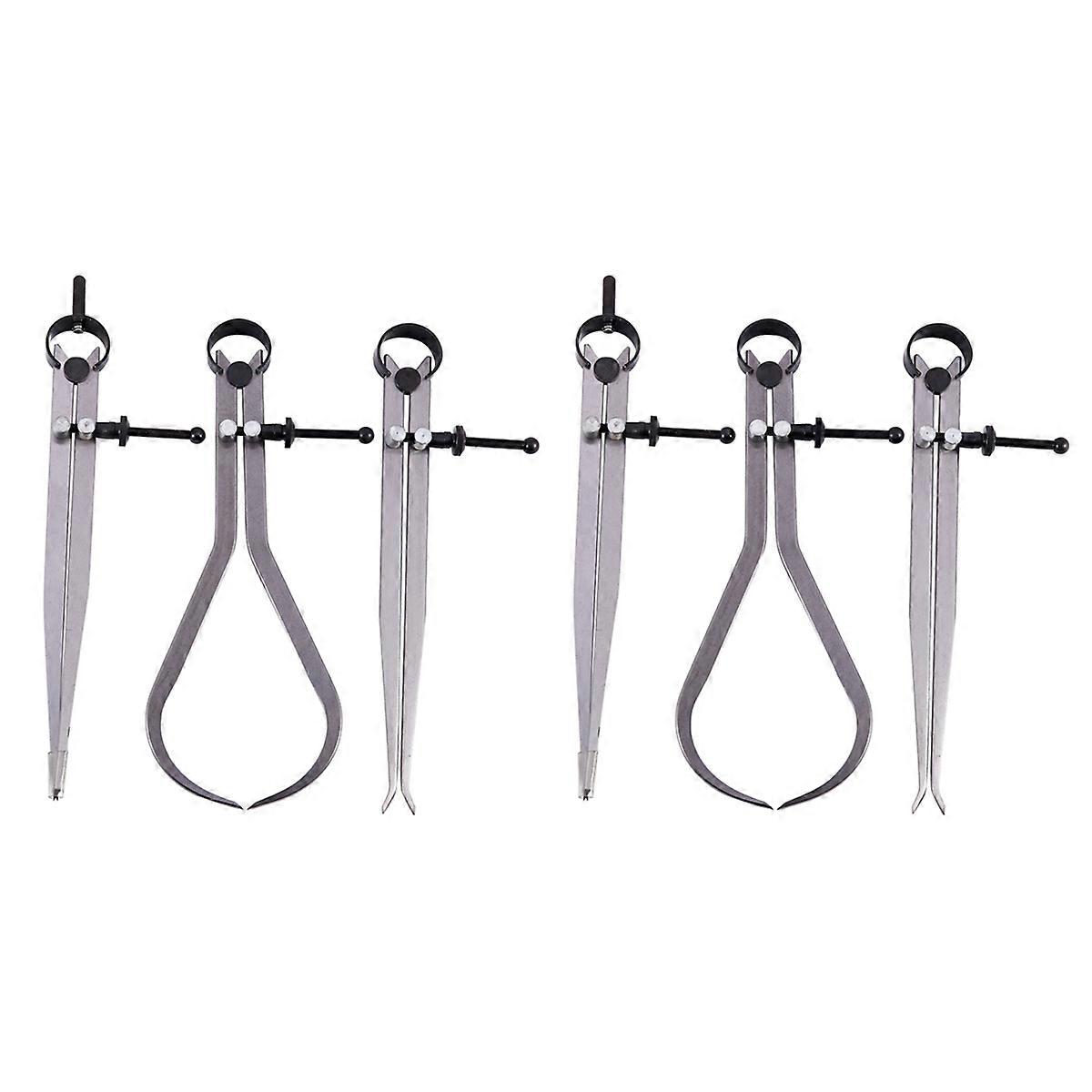 Spring Inside Outside Divider Caliper Set 8-Inch Machinist Tools 6-Pack