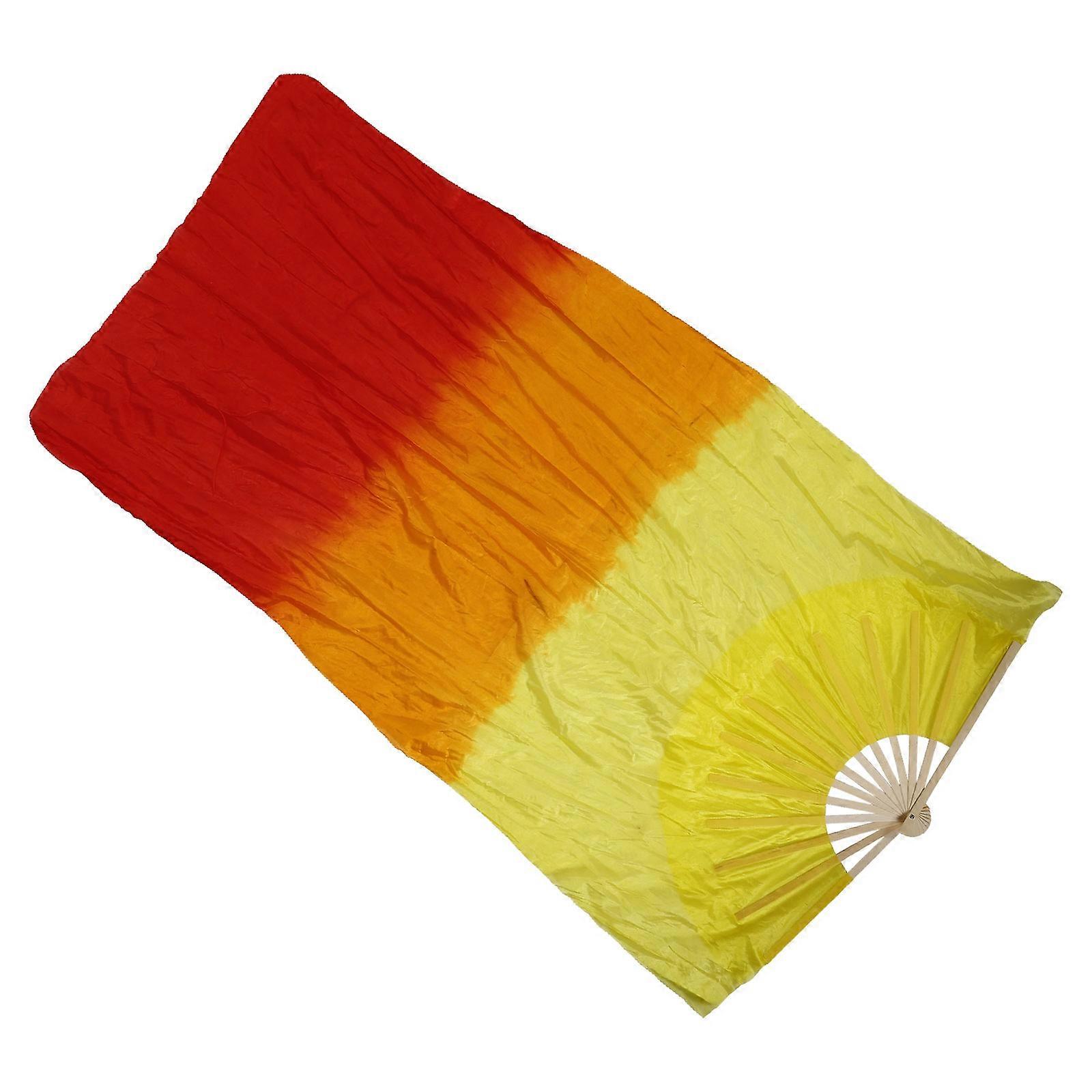 Large Dance Fan Artificial Silk Performance Fan Veil Worship Praise Belly Dancing Practice Flag Streamer 1 Set