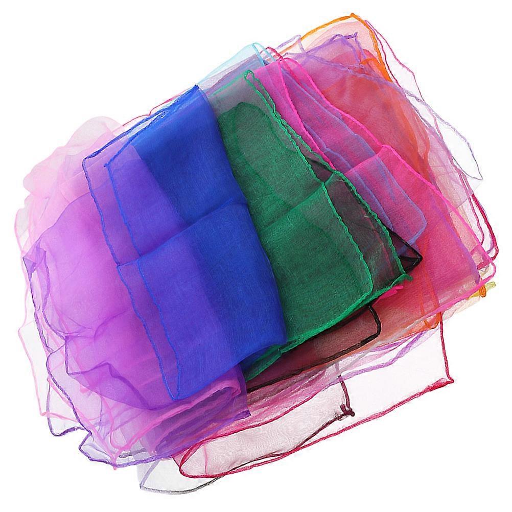 10pcs Dance Square Scarves, Juggling Scarves with Hemmed Edges, Lightweight Breathable Performance Accessories for Music, Movement & Costume Use