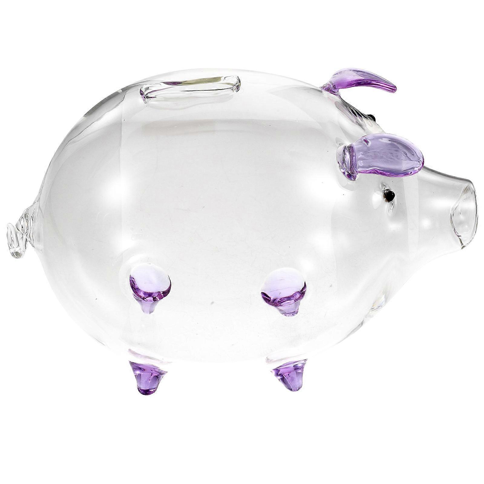Transparent Coin Storage Box for Kids 2pcs Decorative Glass Piggy Bank Desktop Ornament