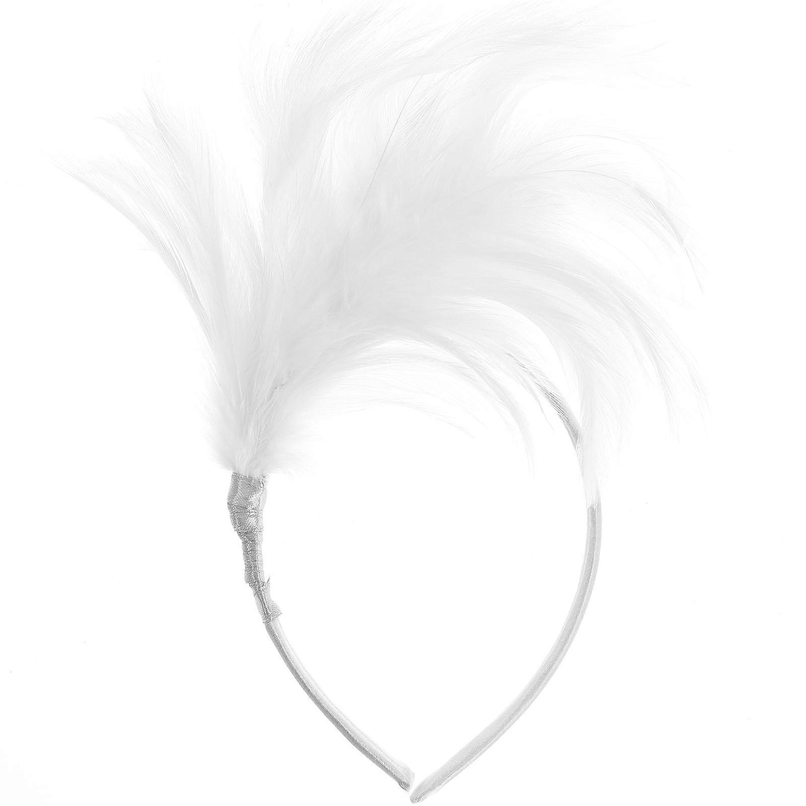 White Headband for Women with Elastic Band Lightweight and Comfortable for Decorating 7.5