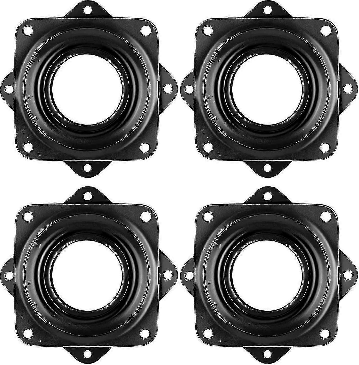 4 قطع لوحة دوارة مربعة ، لوحة دوارة معدنية دوارة بزاوية 360 درجة (أسود)