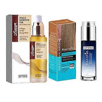 Keratin Hair Oil + Collagen & Argan Oil for Hair, Heat Protection, Deep Conditioner Repairing for Dry Damaged Hair, Restore Shine, Hydration