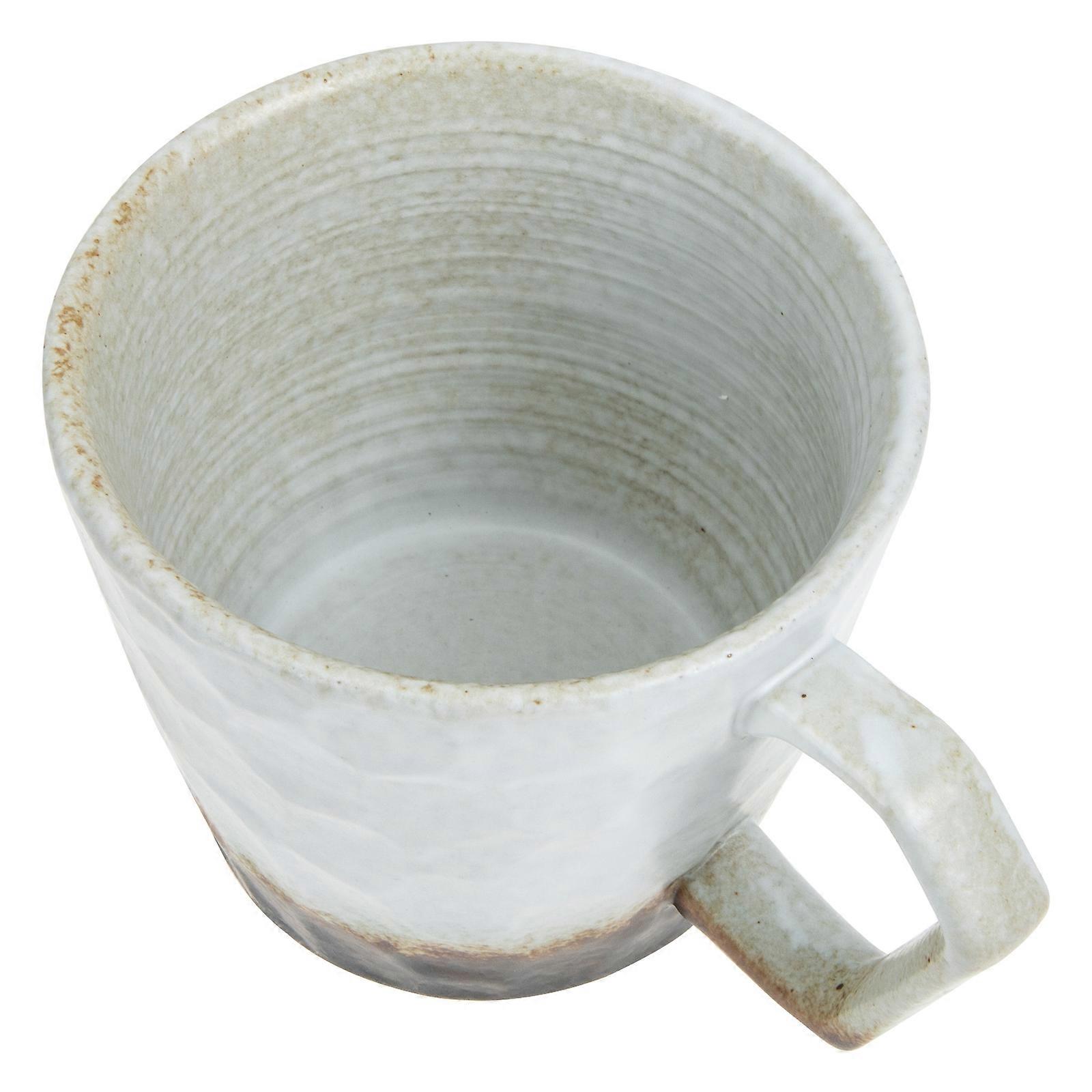 Ceramic Latte Art Cup Black Retro Style Coffee Mug for Home Use Practical Design 12 oz