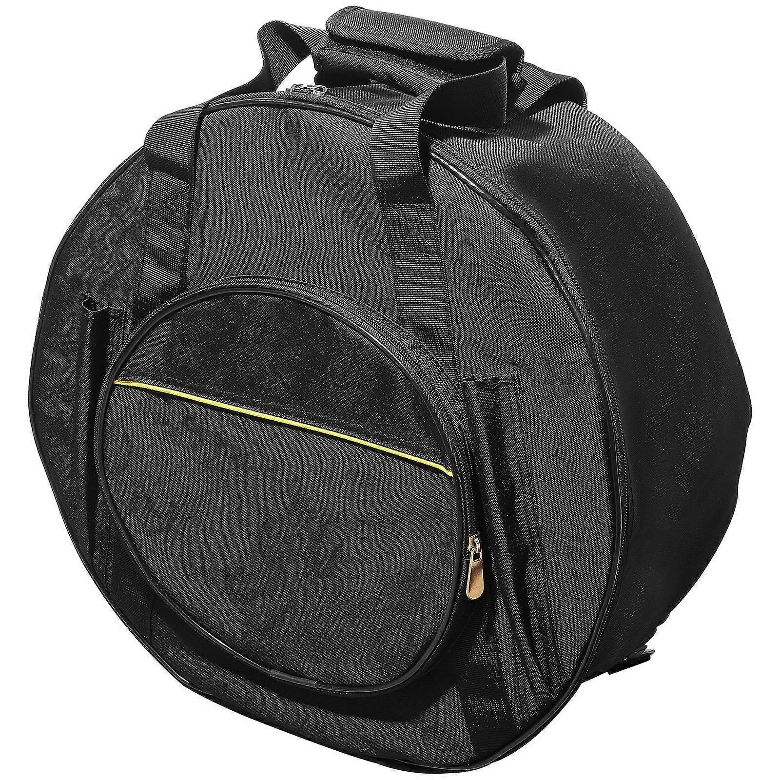 Étui de caisse claire en polyester noir avec sac à dos et sac à main Design à double usage Convient à diverses occasions 14,5 pouces