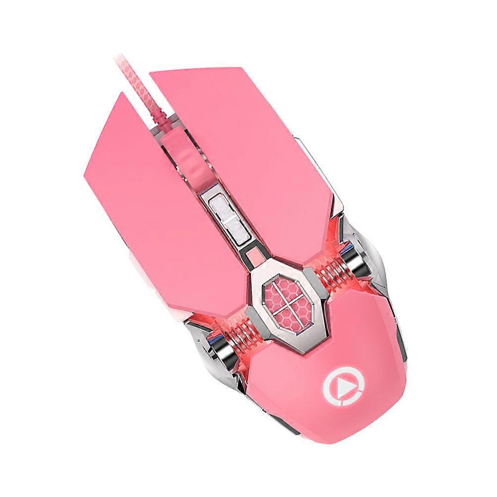 Pink Mechanical Mouse with Comfortable Touch for Computer Gaming and Office Use 1 Pc