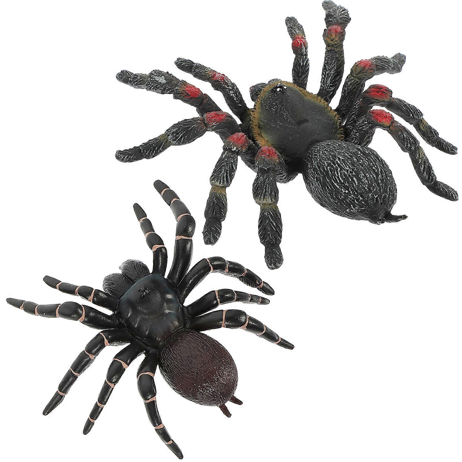 2pcs réaliste Black Spider Prank Props pour Halloween Party Décorations d’insectes réalistes pour l’horreur Gathering Trick Props pour les enfants adultes