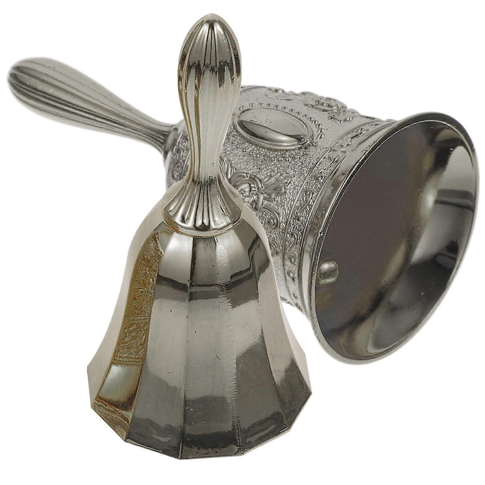 Vintage Dinner Bell Set of 2 with Ergonomic Handle Crisp Sound Service Bell for Restaurants, Weddings, Hotels, Classrooms, and Christmas