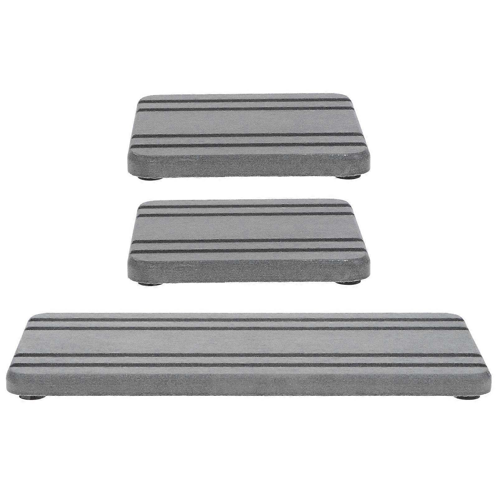 3pcs Fast Drying Stone Mats for Kitchen Sink Tray – Absorbent, Reusable, Easy to Clean, Deep Drying Stones for Soap Dish