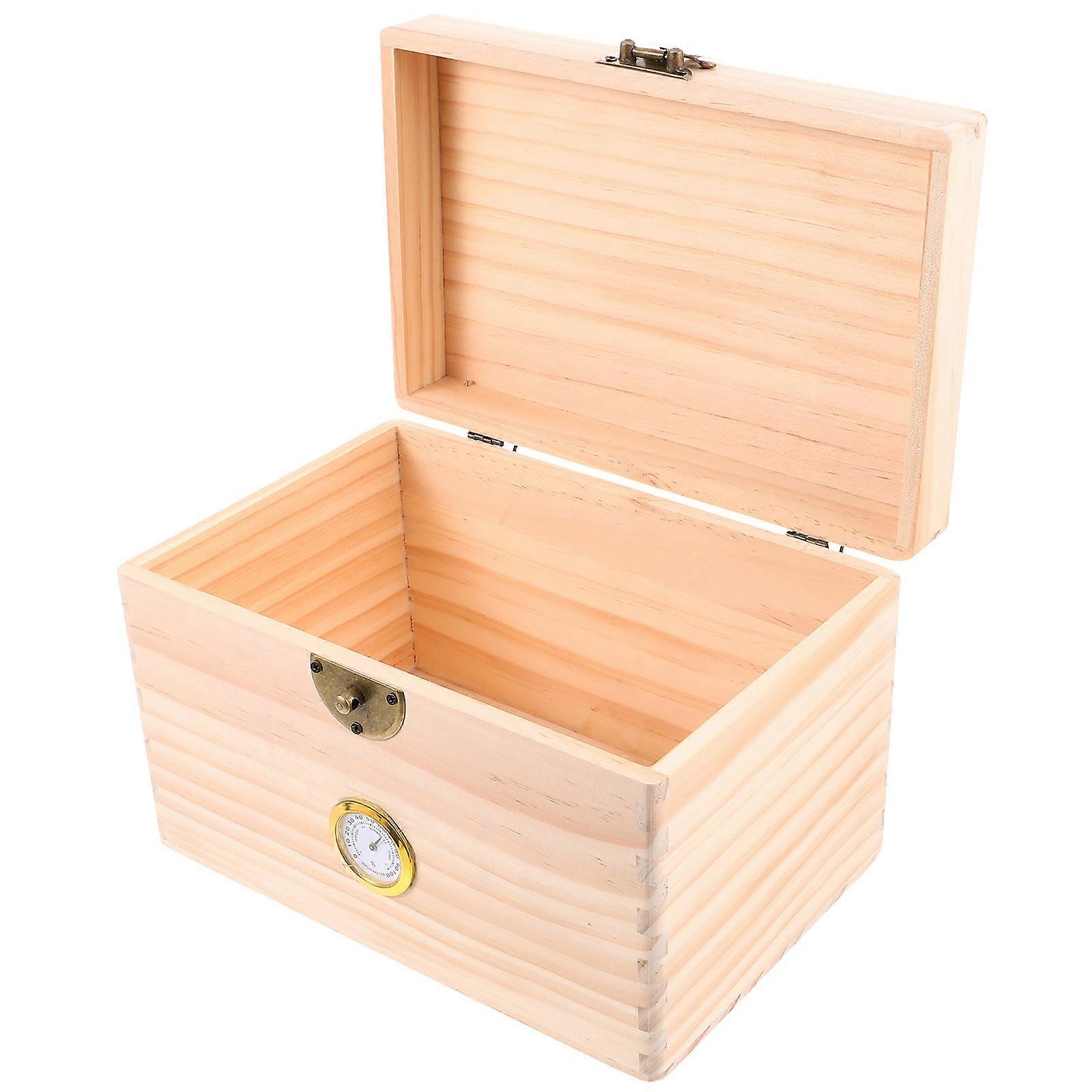 Wetness Meter Wood Tea Box for Storage Use Elegant Wooden Organizer