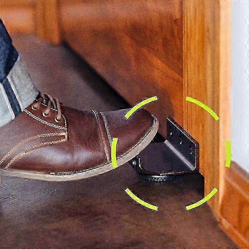 Hands-Free Foot Operated Door Opener - Hygienic Touchless Metal Toe Handle Bracket for Step Operation