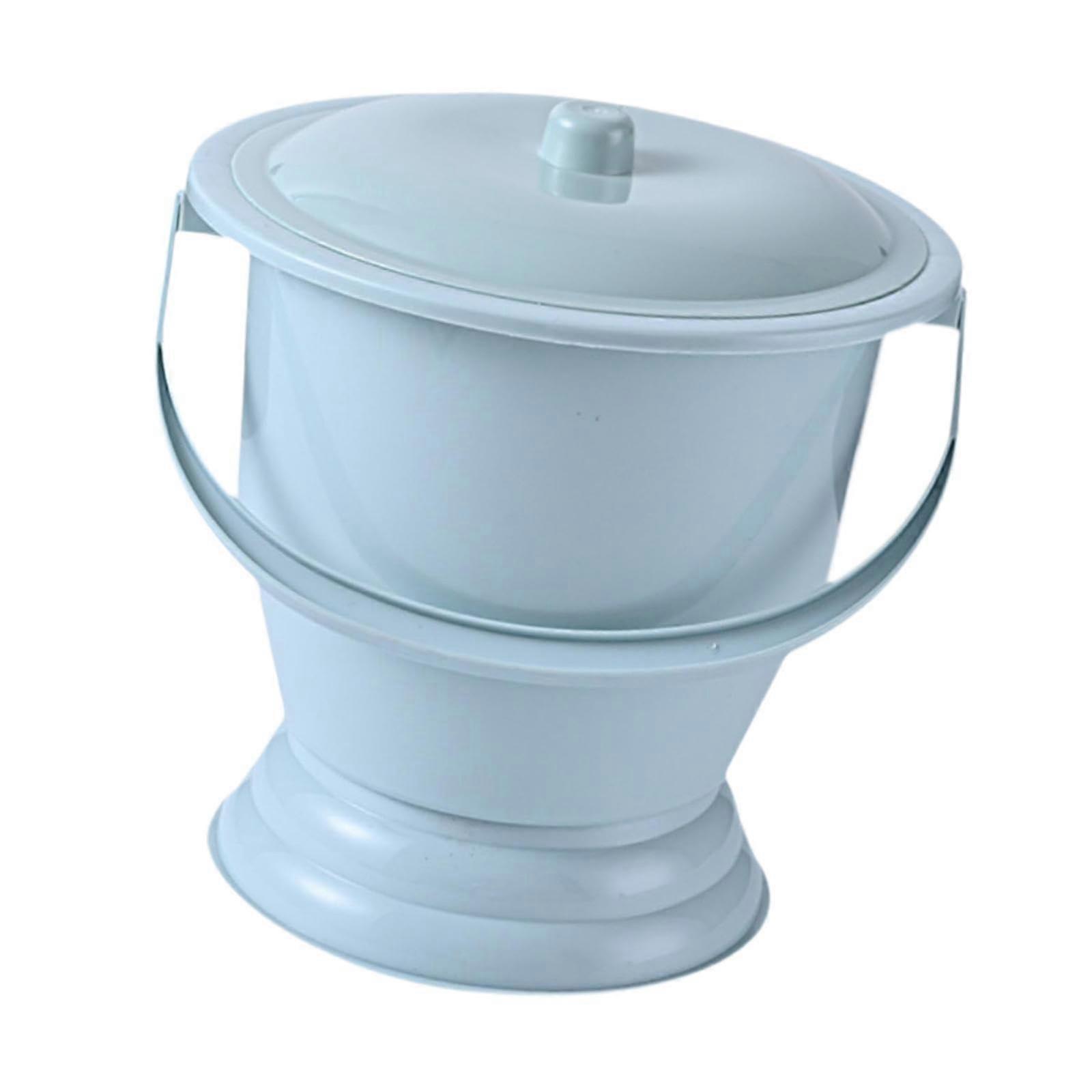 Spit with Lid and Handle Potty Pee Bucket Chamber Pot Potty Urinal Pot for Children Adults Female Male Indoor Net, Blue