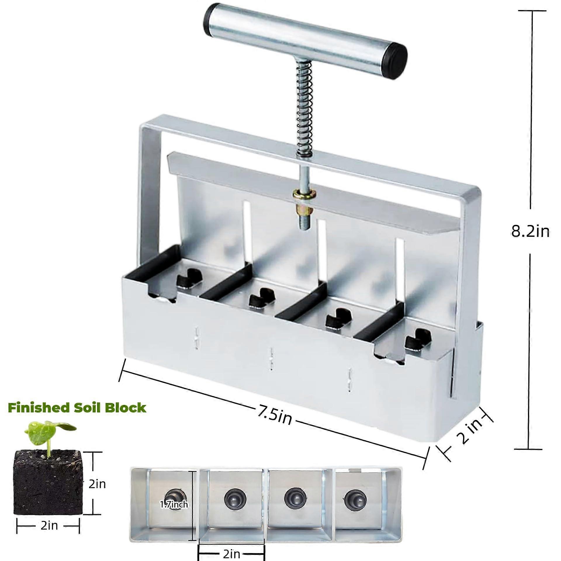 Potting starter kit  4x2-inch seed blocks  seedling soil compactor