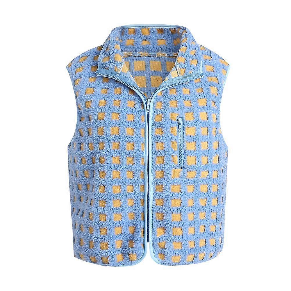 Pánské kostkované tielko s měkkým fleecovým límcem a bez rukávů, teplé, vrstvené, zimní, tílko