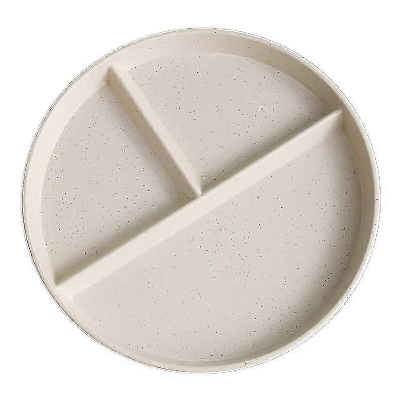 RY-0135 23cm Divided Dinner Plate Portion Control 3 Compartment Diet Plate Wheat Straw (BPA Free, No