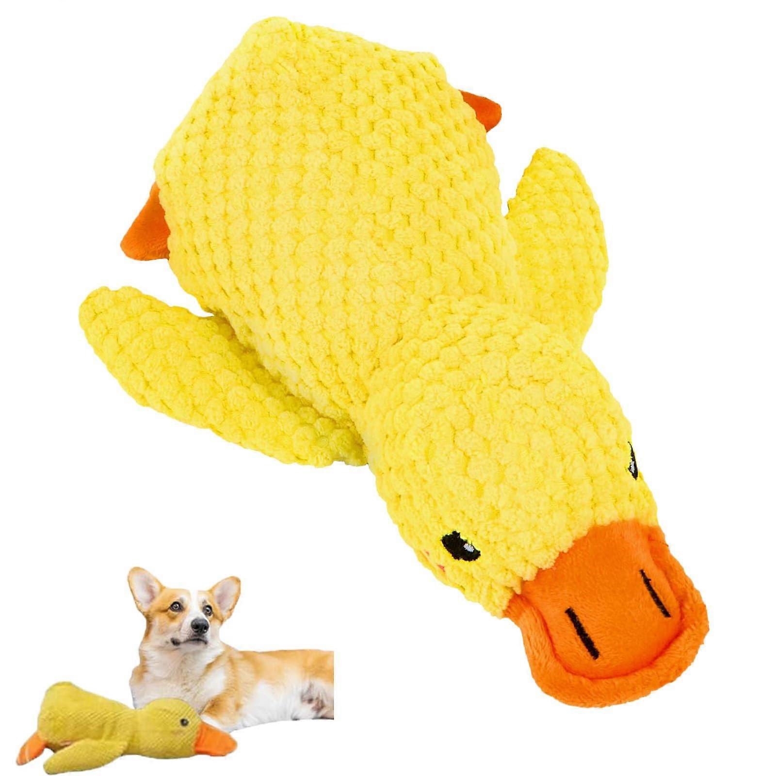 Anti-Stress Duck Dog Toy, Calming Plush Squeaky Duck for Small, Medium, Large Dogs, Indestructible Material