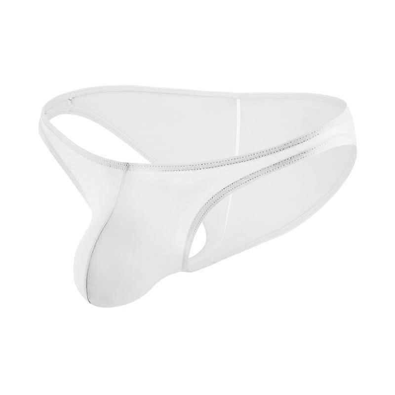 Men’s Low Waist Plus Size Bulge Enhancing Briefs with Breathable Pouch Support White S