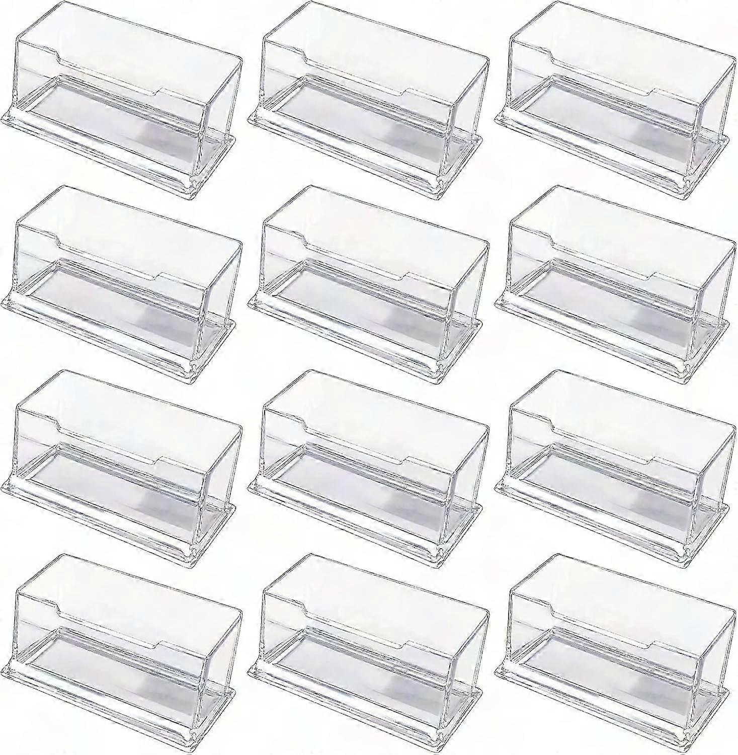 12 Pack Clear Business Card Holder Display Stand for Office Name Card Holders Collection