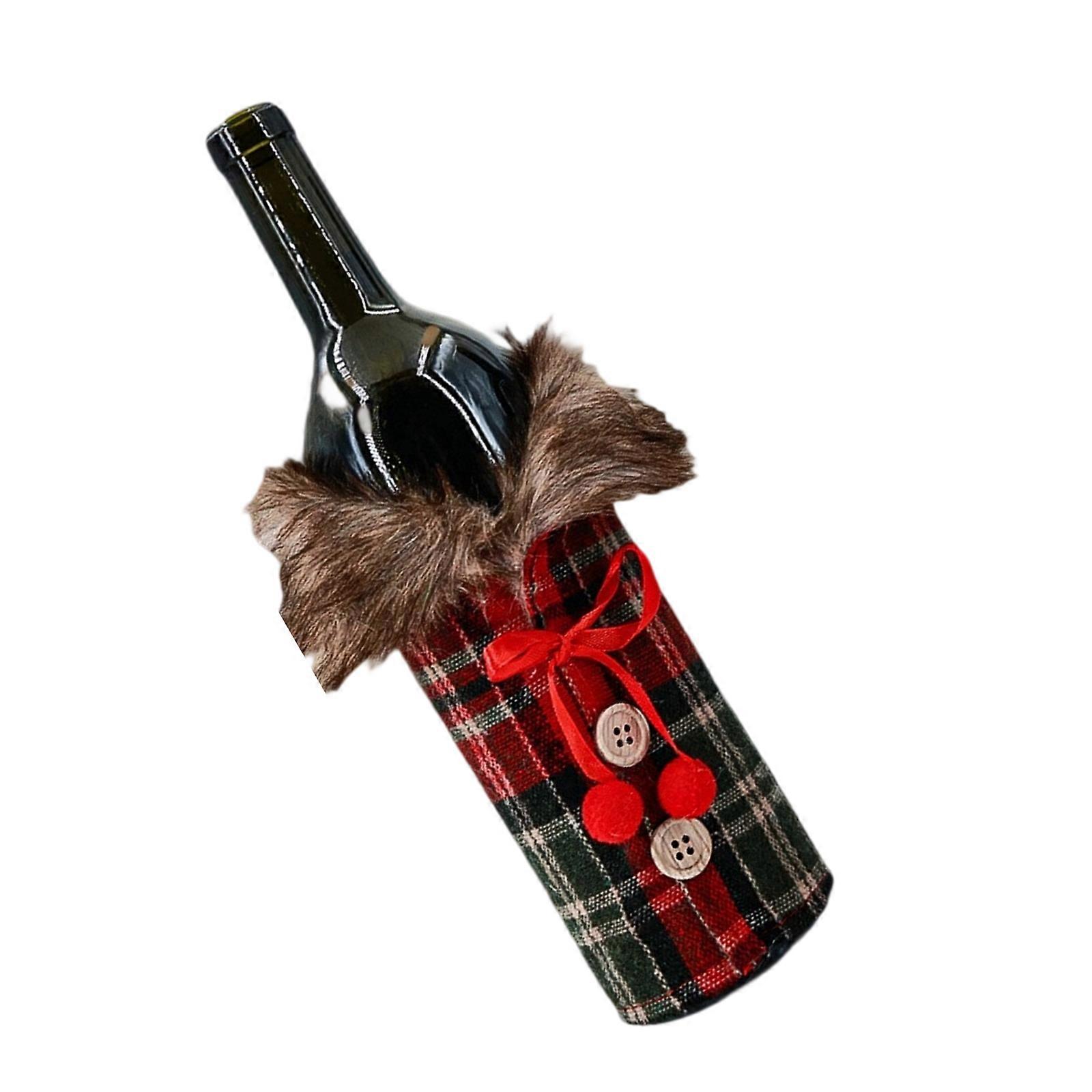 Elegant Christmas Theme Wine Bottle Cover Dinner Party Table Decoration For Holiday Entertaining Dinner Table Setting Red