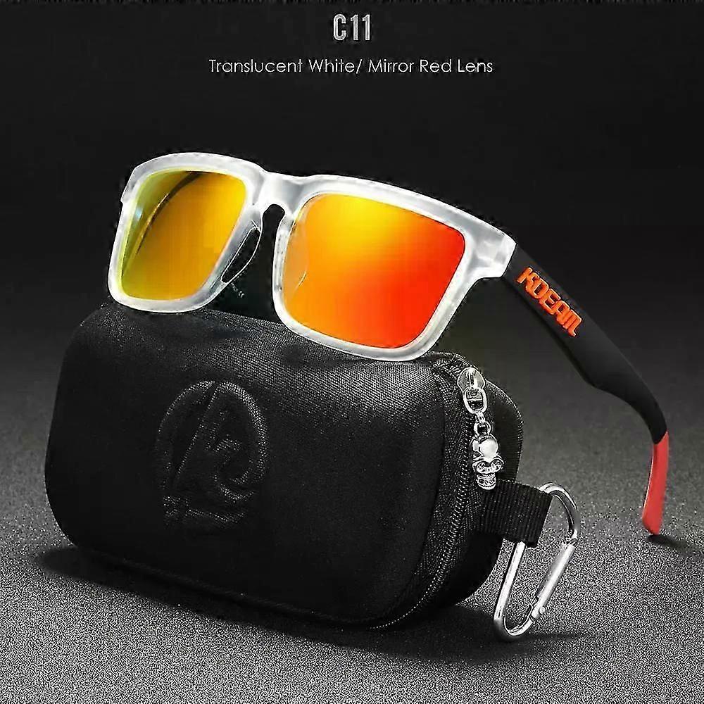 New Brand High Quality Men Square Sunglasses Colors Sports Polarized Sun Glasses Reflective Coating Mirrored Lens UV400